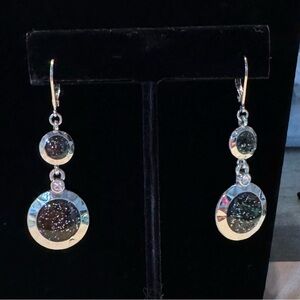 Lia Sophia Silver Molecule Cut Crystal Earrings